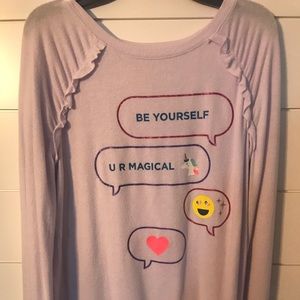Cat & Jack long sleeve girls emoji top